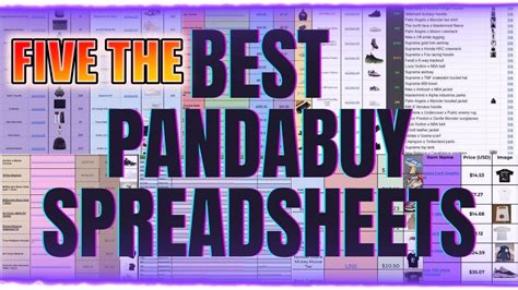 best pandabuy spreadsheet 2024